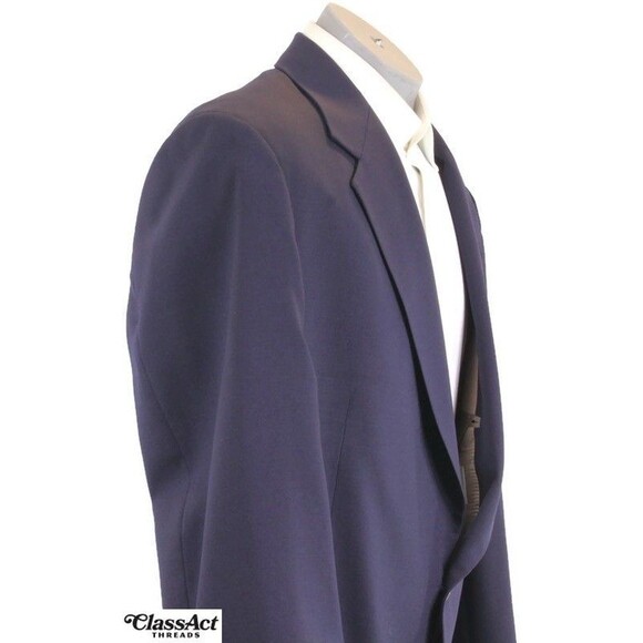 Bill Blass Sport Coat Blazer Mens Blue 2 Metal Button Wool 44R - Picture 3 of 9
